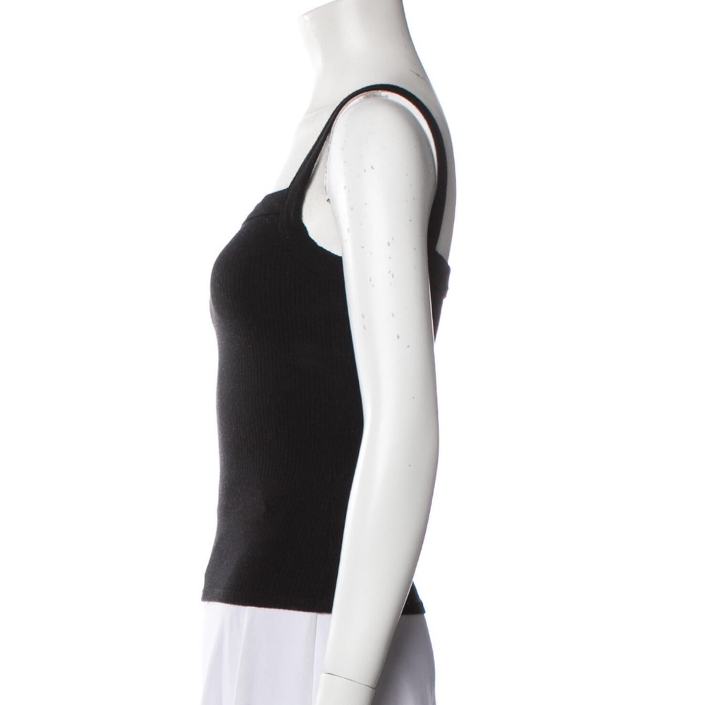 Reformation Rochelle Square Neck Ribbed Knit Tank, Black, XS - Picture 5 of 7
